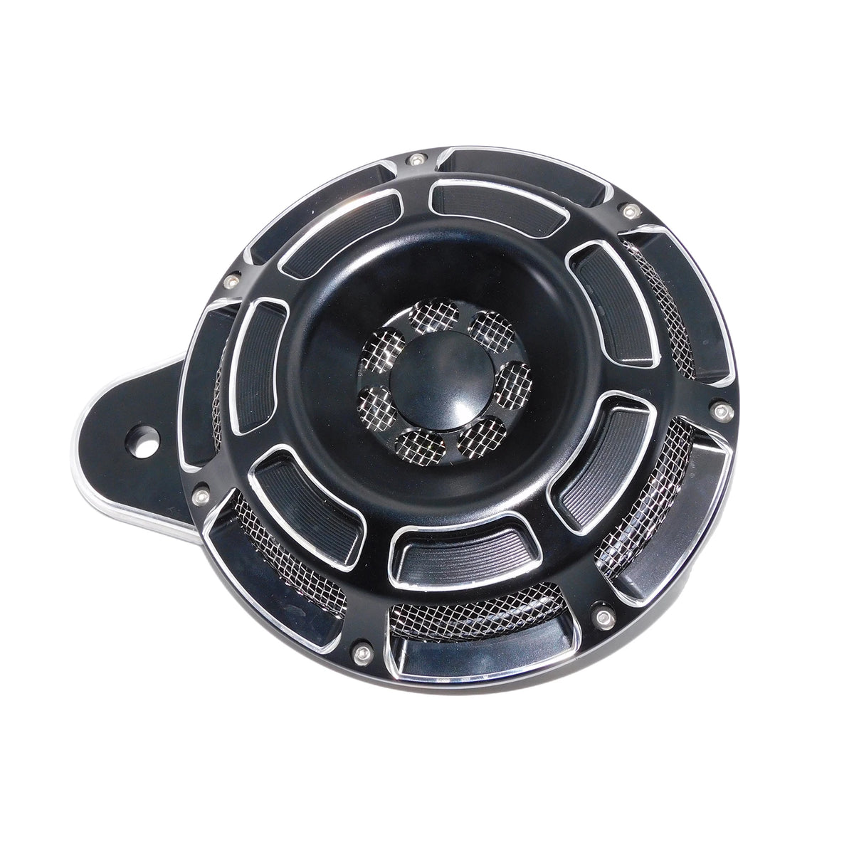 Cache de klaxon CNC noir et chrome pour Harley-Davidson Big Twin, Electra Glide et Sportster XL883 - vue 14