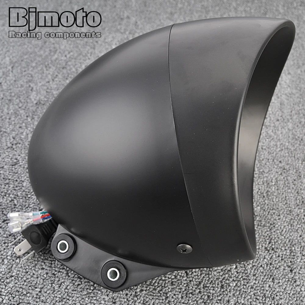 Phare LED rond noir 5,75 pouces pour moto custom et Harley-Davidson - vue 6