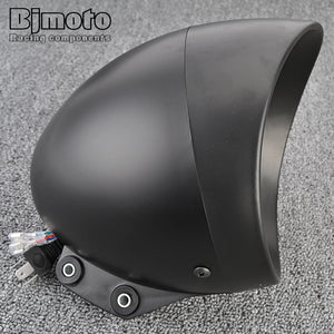 Phare LED rond noir 5,75 pouces pour moto custom et Harley-Davidson - vue 6