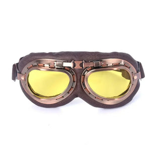 Lunettes de moto vintage style pilote cuivré et steampunk - vue 5