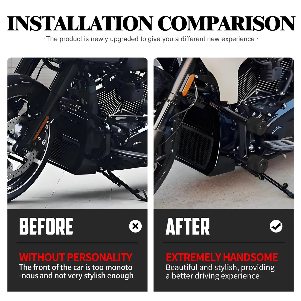 Barre de protection moteur avant noire pour Harley-Davidson Touring - vue 4