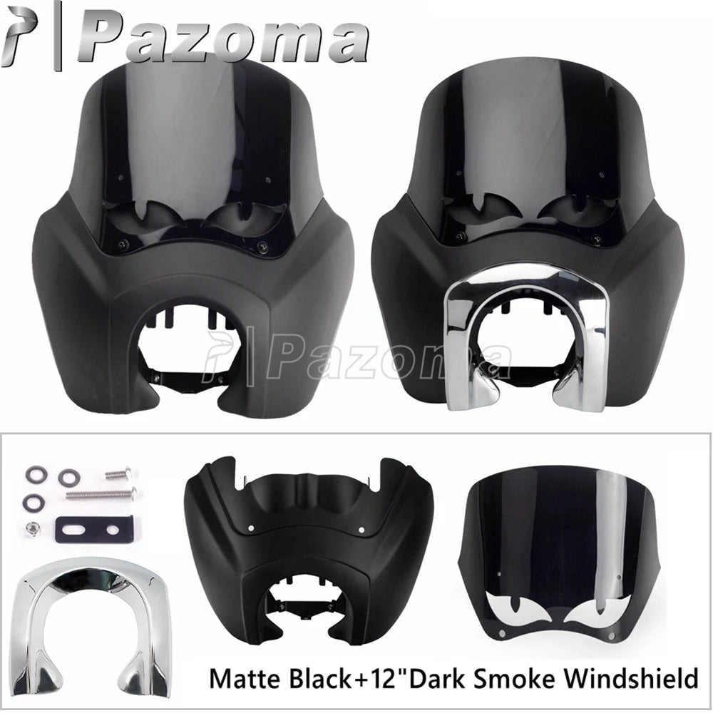 Carénage de phare avec pare-brise pour moto Harley Softail - vue 3
