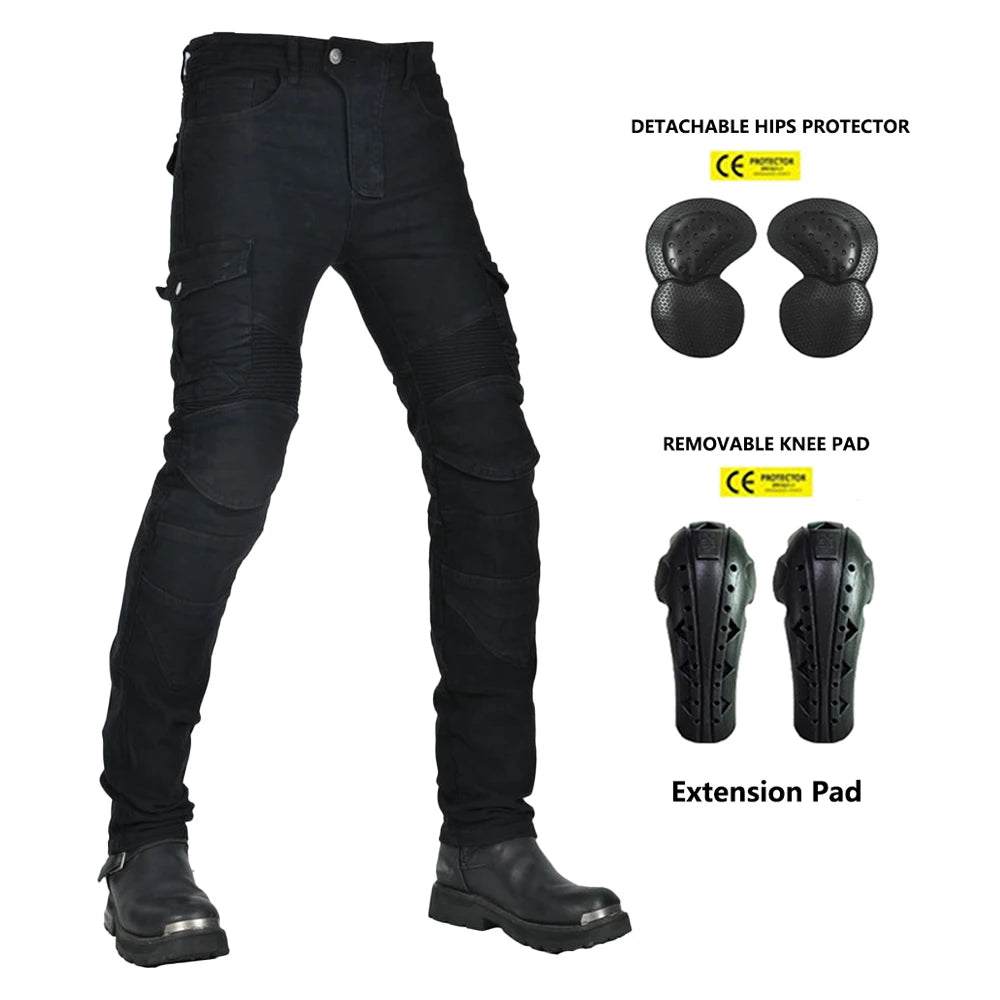 Pantalon motocross homme noir, protections genoux et hanches - vue 10