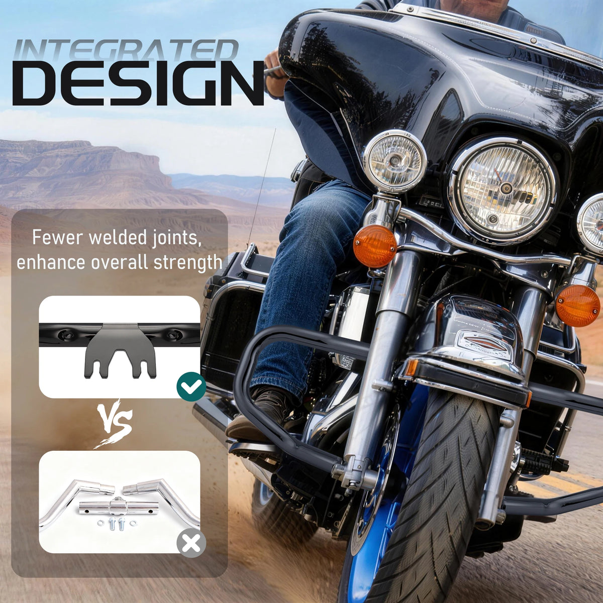 Barre de Protection Moteur Chopped 1,25\" (Crash Bar) - Harley-Davidson Touring 1997-2013 – photo 6/6