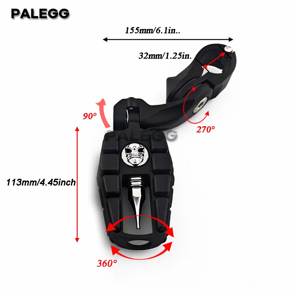 Repose-pieds highway courts et réglables 1.25 pouce pour Harley-Davidson Touring, Road King, Road Glide, Electra Glide, Street Glide, Sportster, Softail – photo 5/7