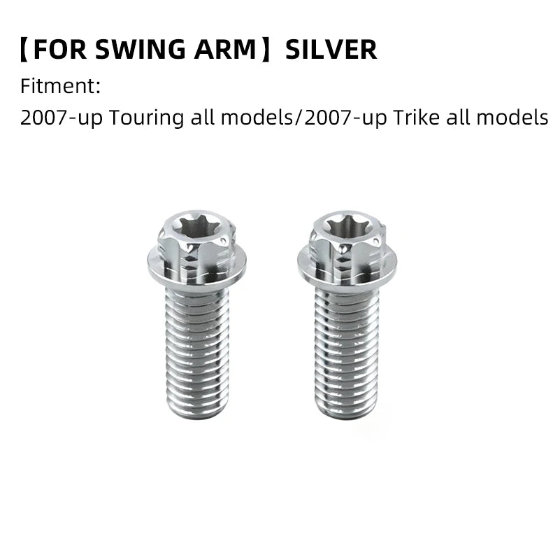 Boulons Titane Bras Oscillant / Repose-pieds Arrière pour Harley Touring et Trike – photo 7/24