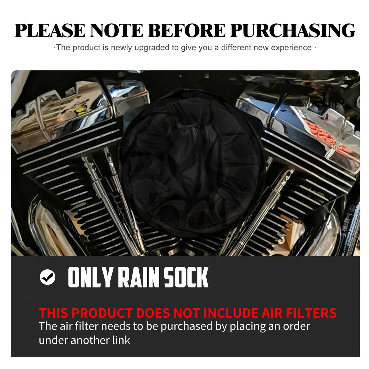 Housse anti-pluie noire pour filtre à air de moto Harley-Davidson - vue 3