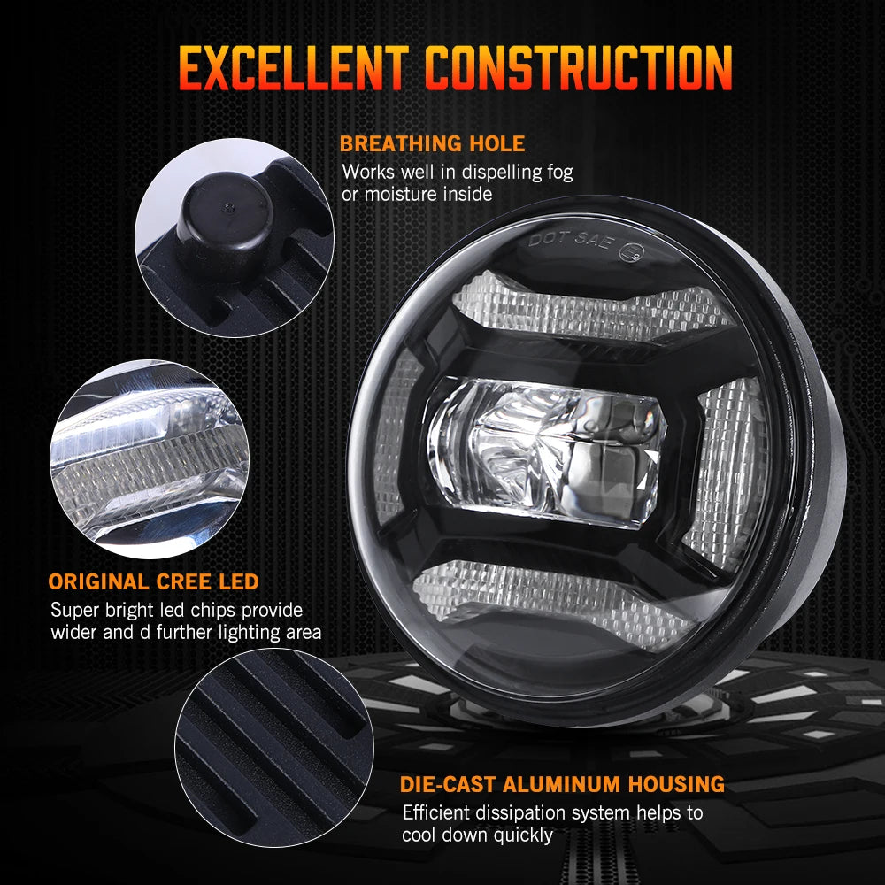 Feux additionnels LED pour Harley Road King Electra Glide - vue 2