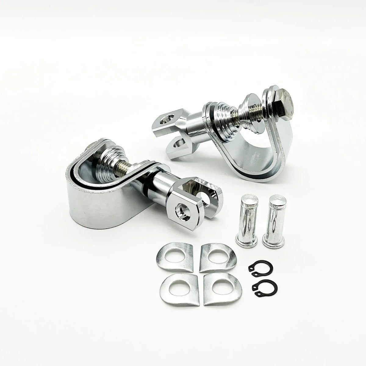 Repose-pieds highway avec colliers de fixation 25-32mm pour barre de protection moteur - Harley-Davidson Touring, Dyna, Softail, Sportster – photo 4/6