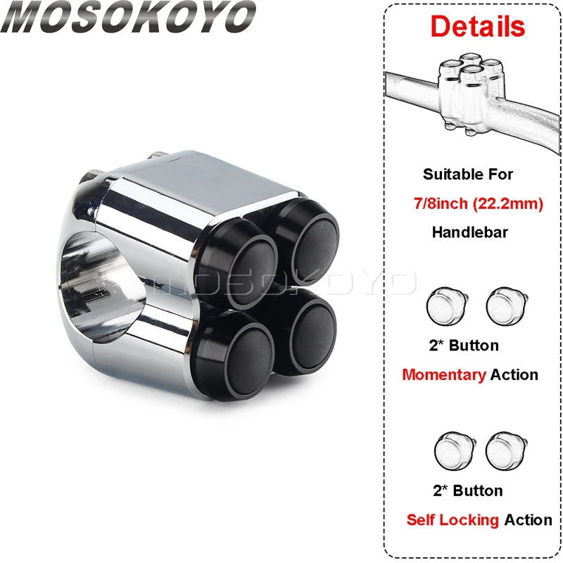 Commodo additionnel à boutons pour Harley chopper - vue 14