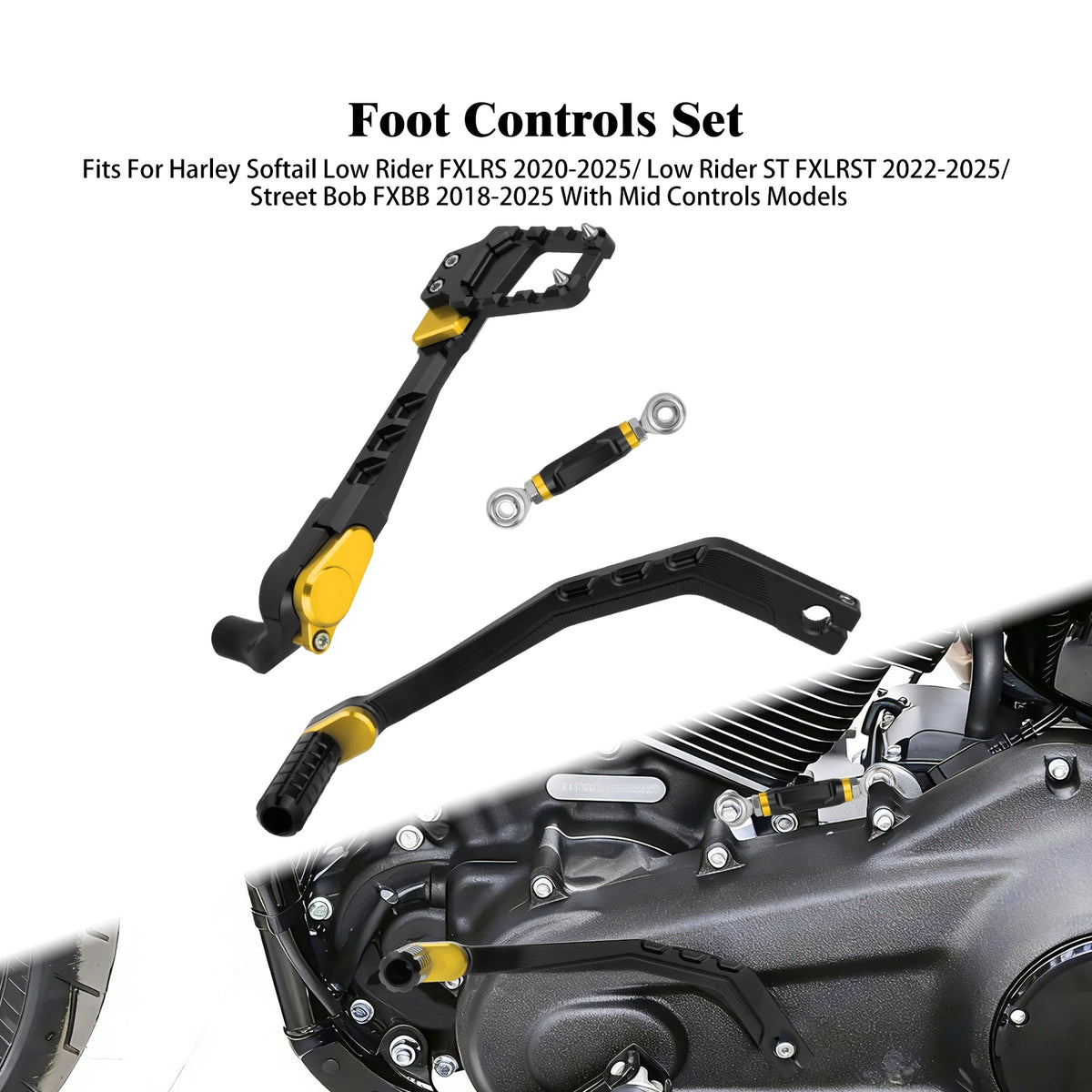 Kit de commandes au pied coloré en aluminium pour Harley-Davidson Softail - vue 8