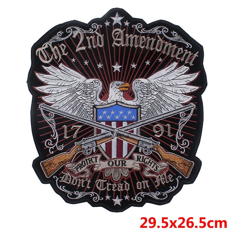 Écusson dorsal brodé biker punk crâne aigle - vue 34