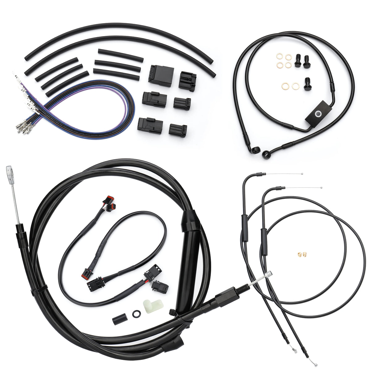 Kit de Câbles Rallongés 12"/14"/16" pour Guidon - Harley-Davidson Sportster XL 2014-2024 (Avec ABS) – photo 1/12