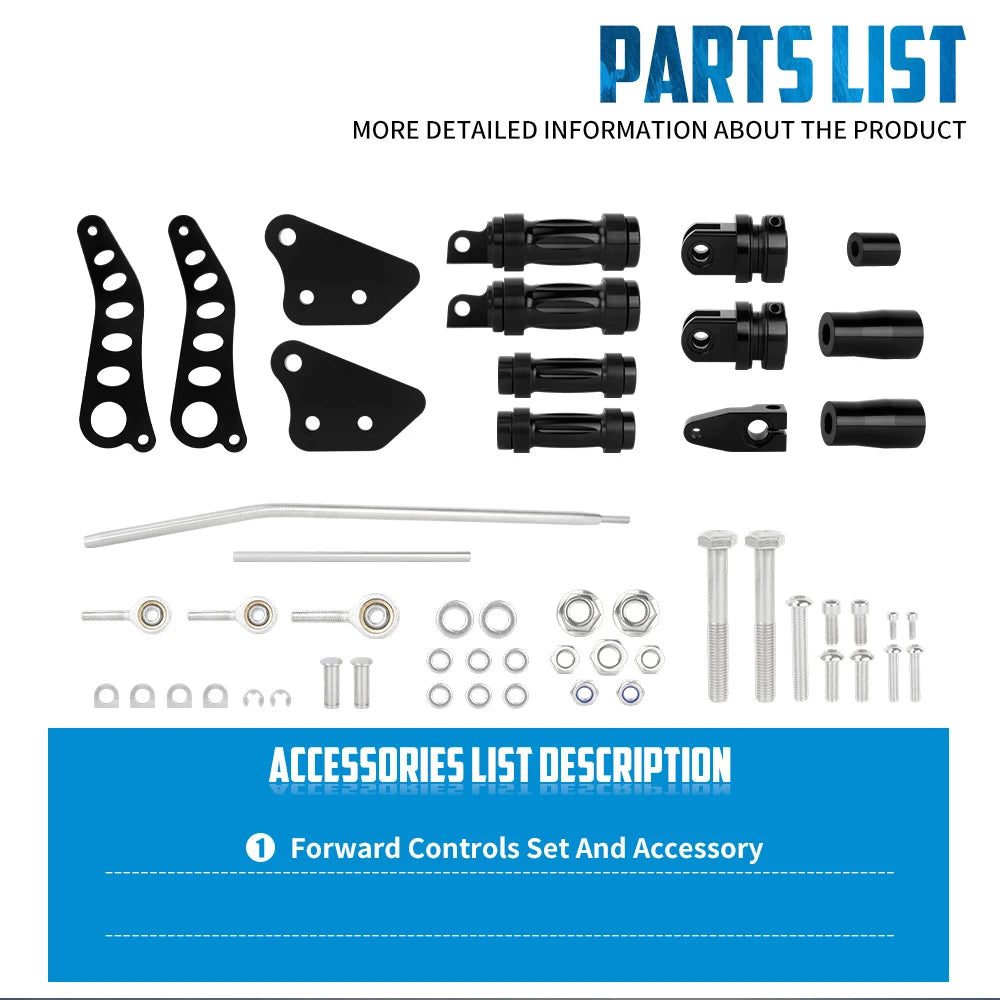 Kit commandes avancées, repose-pieds et leviers en aluminium massif pour Harley-Davidson Dyna Street Bob 2006-2017, Fat Bob, Super Glide 2000-2015, Low Rider – photo 6/8