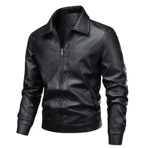 Blouson biker en simili cuir noir - vue - vue 1