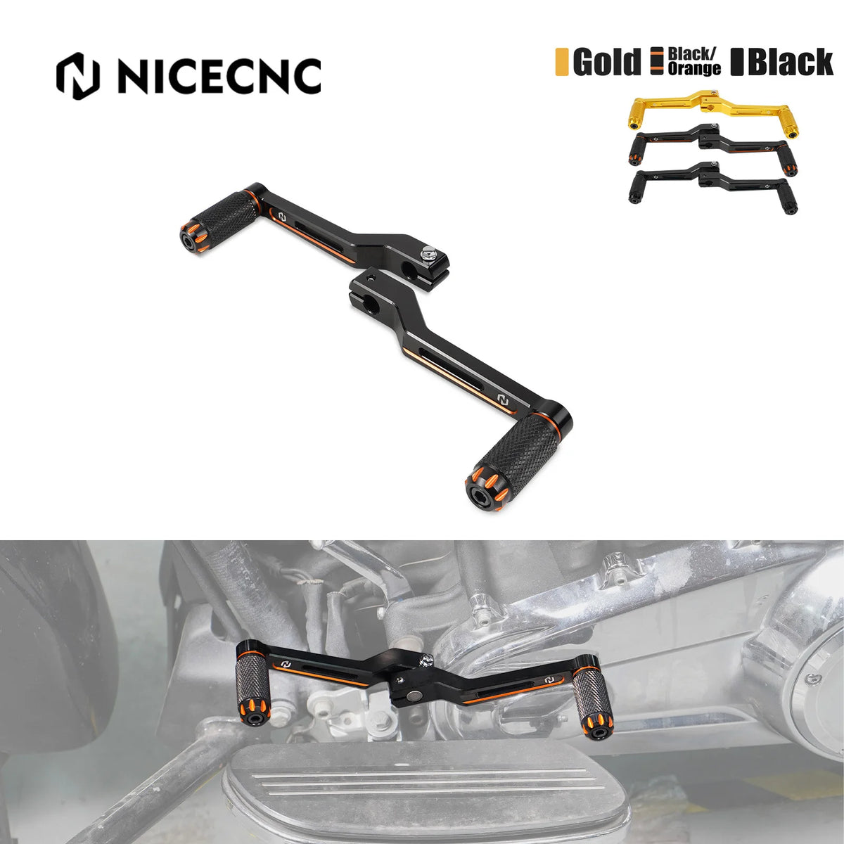 Leviers de sélecteur courts NICECNC pour Harley Street Glide, Road King et Road Glide – photo 1/9