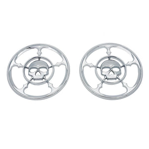 Cache de grille haut-parleur 4,5'' motif tête de mort chromé - vue 7