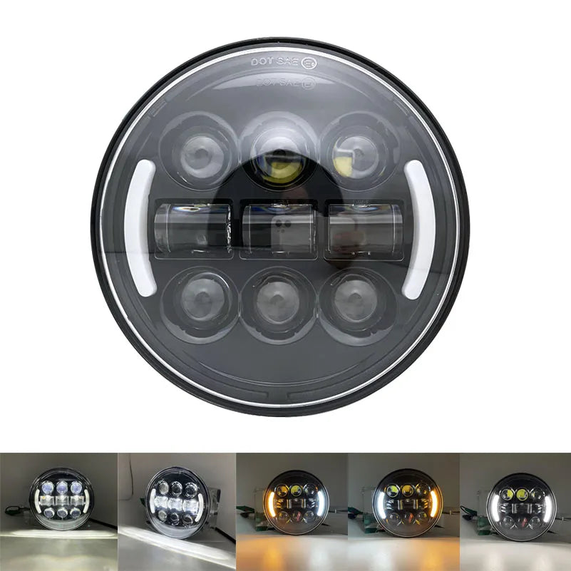 Phare LED noir 5,75 pouces avec feu de jour 40W pour Harley Sportster 883 et XL883 - vue 21