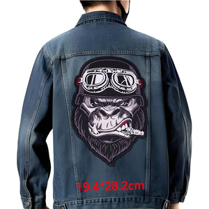 Grand écusson dorsal brodé style biker moto pour blouson - vue 17