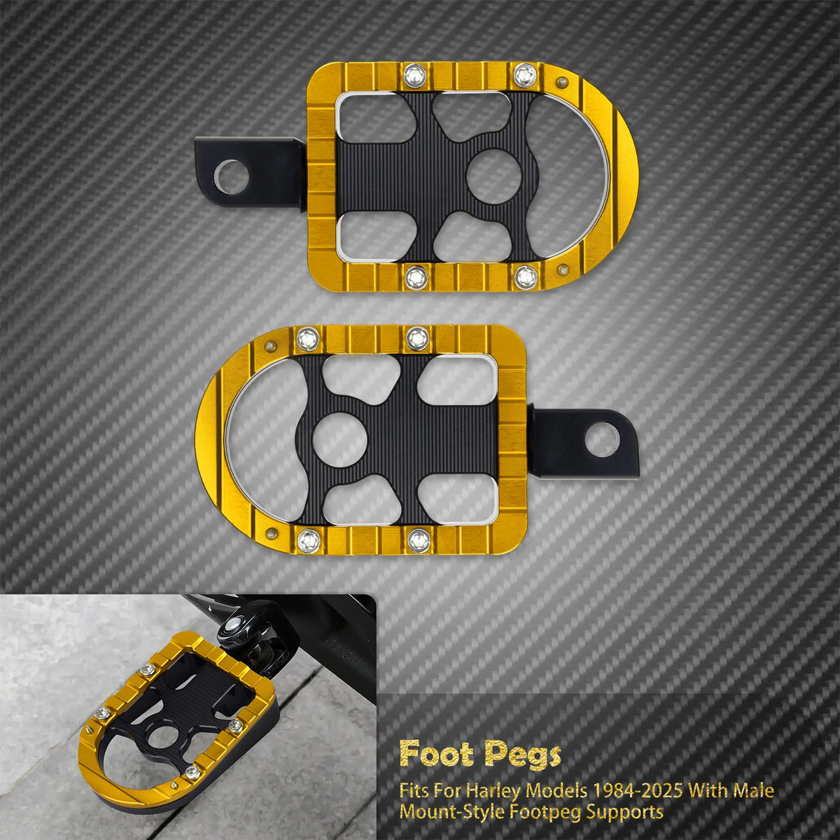 Repose-pieds / repose-pieds passager pour Harley-Davidson Sportster XL 883 1200 Touring Softail Dyna Electra Glide Low Rider – photo 7/12