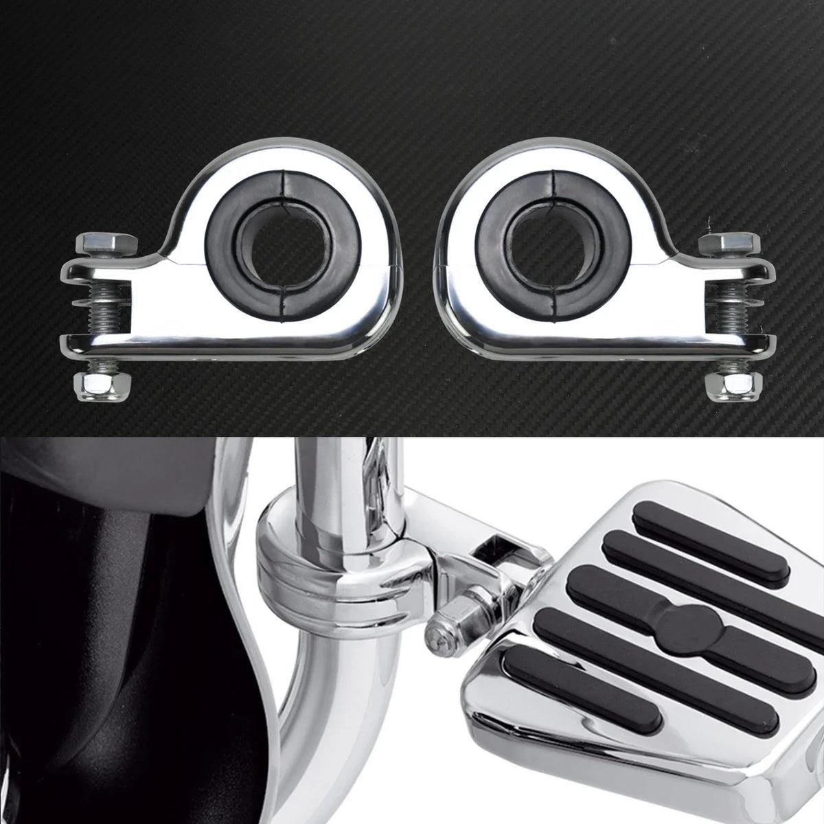 Colliers de fixation 32mm pour repose-pieds sur barre de protection - Harley Touring, Sportster XL et autres – photo 7/8