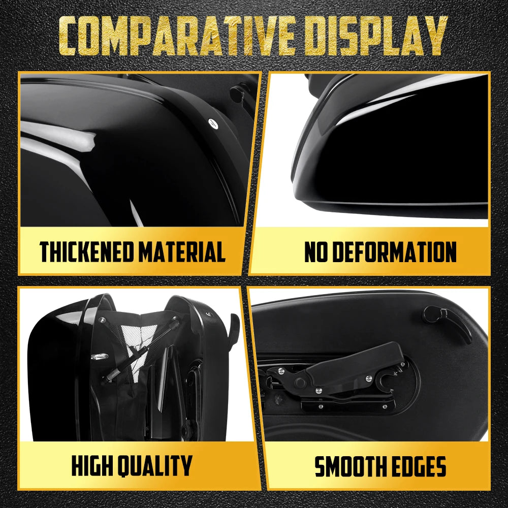 Sacoches cavalières rigides noires pour Harley-Davidson Low Rider - vue 4