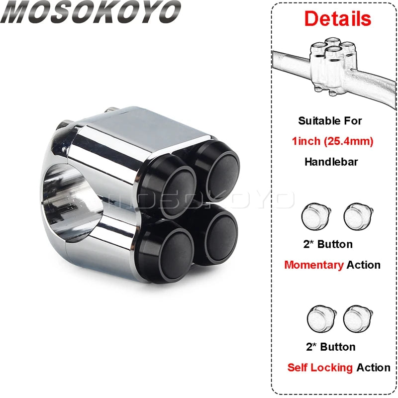 Commodo additionnel à boutons pour Harley chopper - vue 15