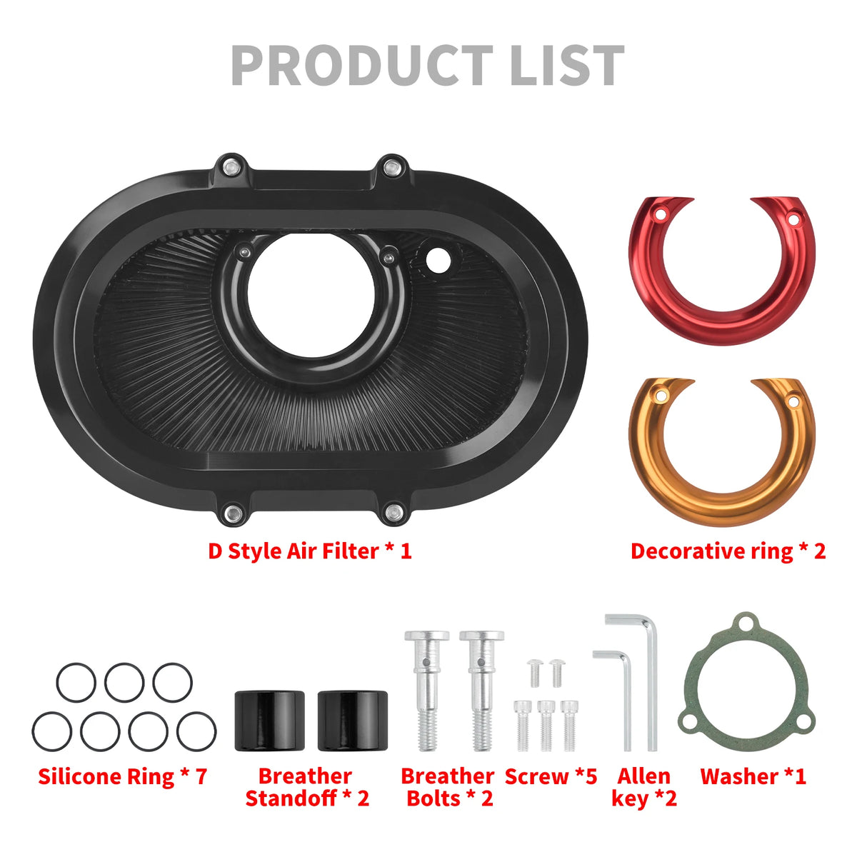 Filtre à air avec anneaux décoratifs interchangeables pour Harley-Davidson - vue 6