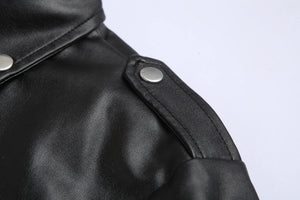 Blouson en cuir PU coupe slim - vue - vue 3