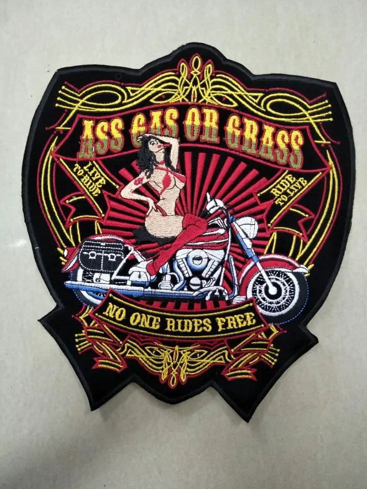 Écusson dorsal brodé biker punk crâne aigle - vue 27