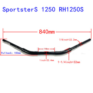 Guidon drag bar noir pour Harley Sportster S et Nightster 975 - vue 6