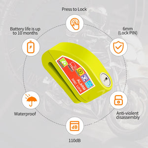 Bloque-disque moto/vélo avec alarme antivol en alliage d'aluminium - vue 2