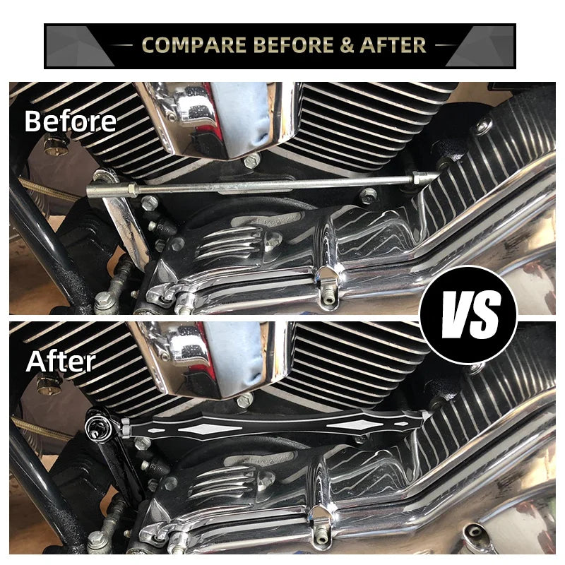 Biellette de sélecteur de vitesses en aluminium CNC pour Harley-Davidson Touring, Softail, Dyna & Fat Boy – photo 2/16