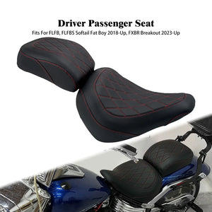 Selle biplace noire pour Harley-Davidson Softail Fat Boy - vue 8