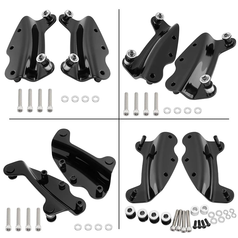 Kit de fixation amovible 4 points noir ou chrome pour Harley Touring - vue 3