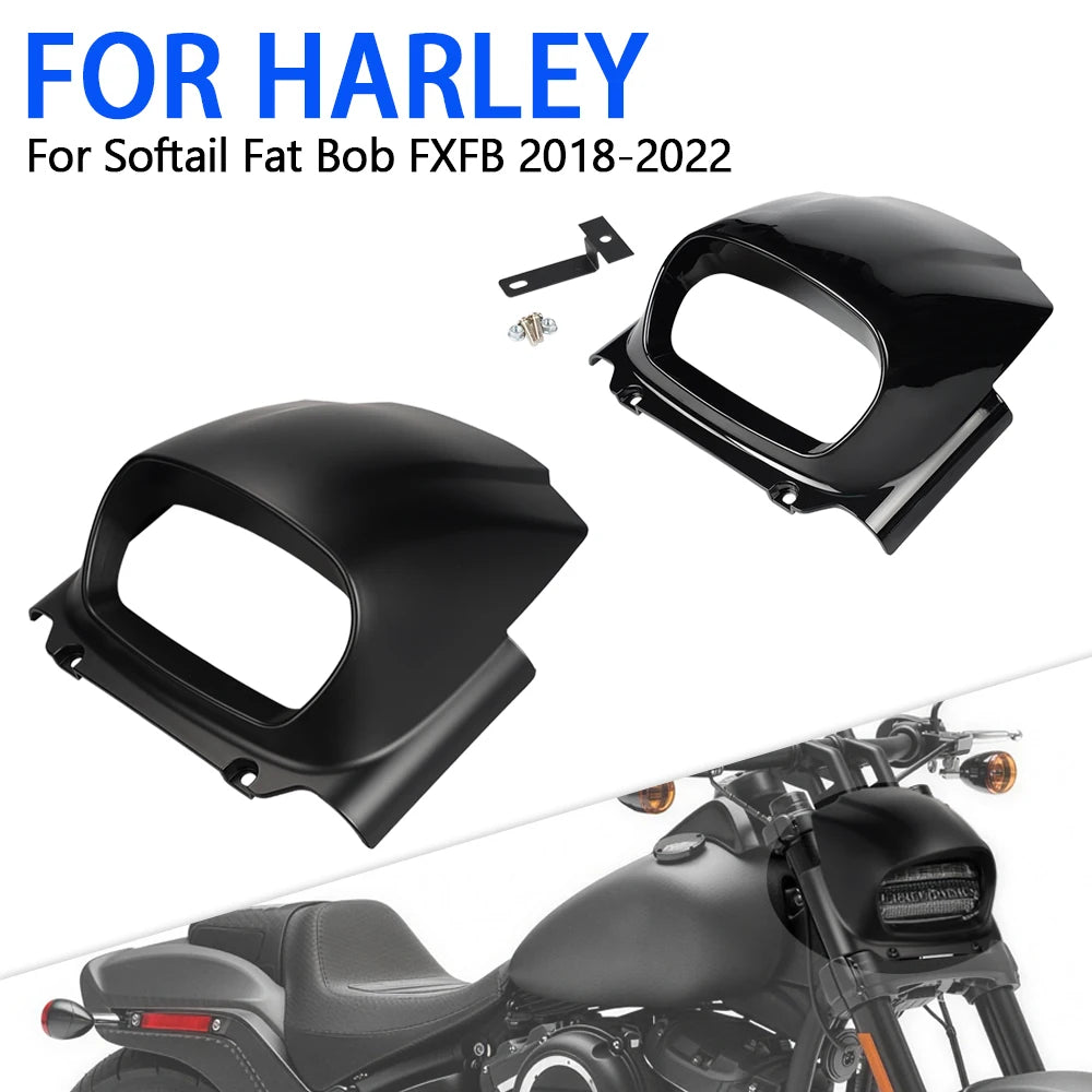 Cache de carénage noir pour phare de Harley-Davidson Fat Bob - vue 1