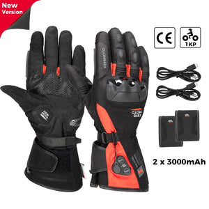Gants moto chauffants noirs - vue sur main - vue 7