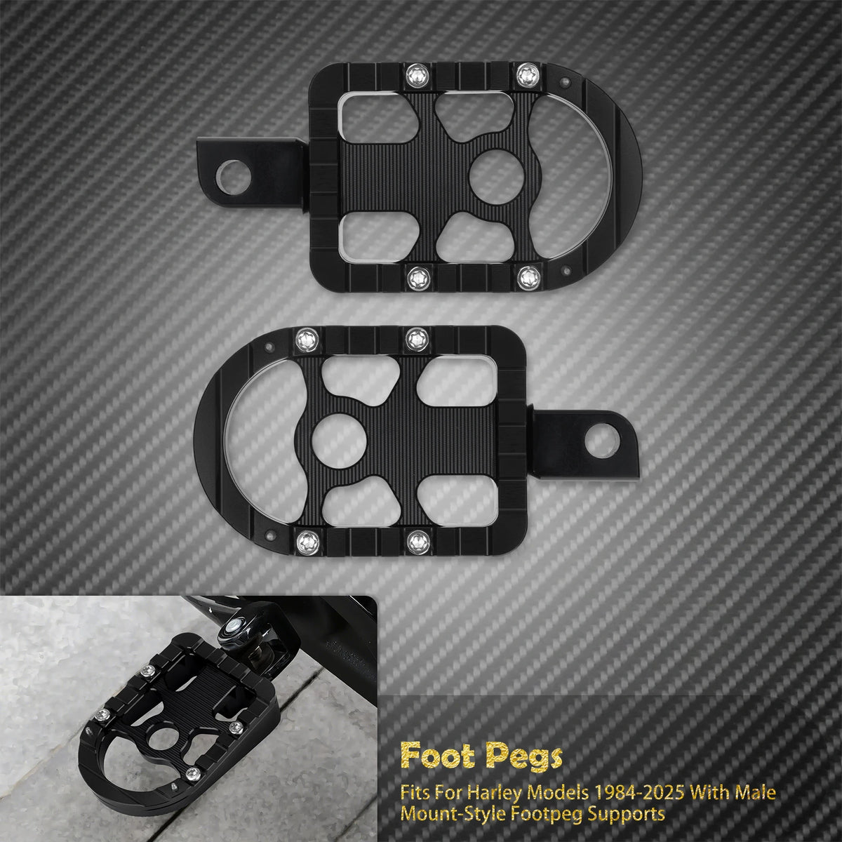 Repose-pieds / repose-pieds passager pour Harley-Davidson Sportster XL 883 1200 Touring Softail Dyna Electra Glide Low Rider – photo 10/12