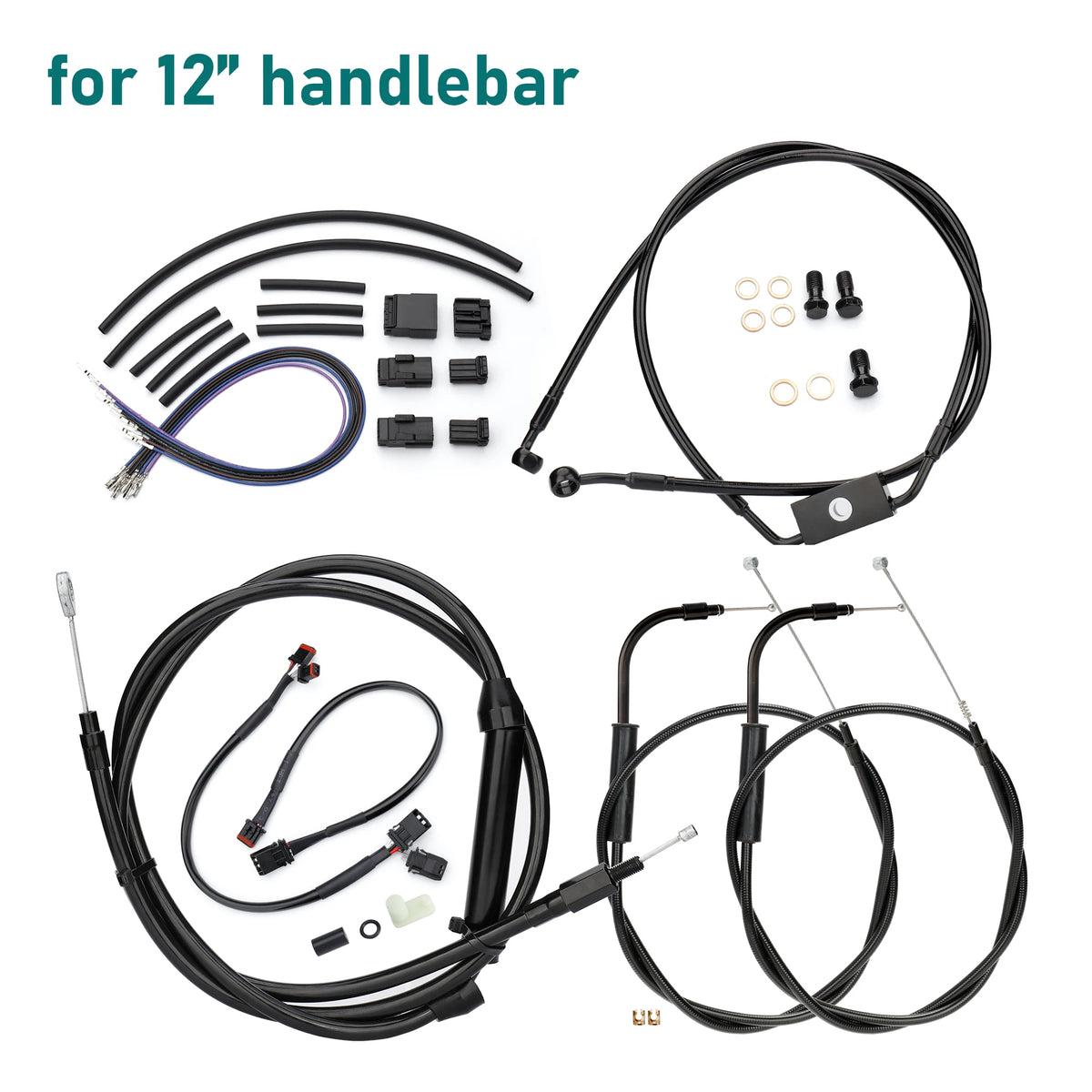 Kit de Câbles Rallongés 12"/14"/16" pour Guidon - Harley-Davidson Sportster XL 2014-2024 (Avec ABS) – photo 9/12