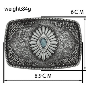 Boucle de ceinture rétro à motifs floraux façon gemmes - vue 2