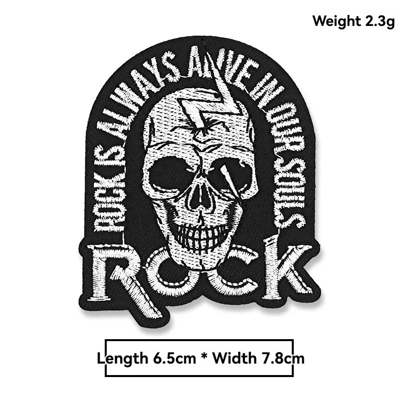 Écusson brodé tête de mort rock punk thermocollant lavable - vue 10