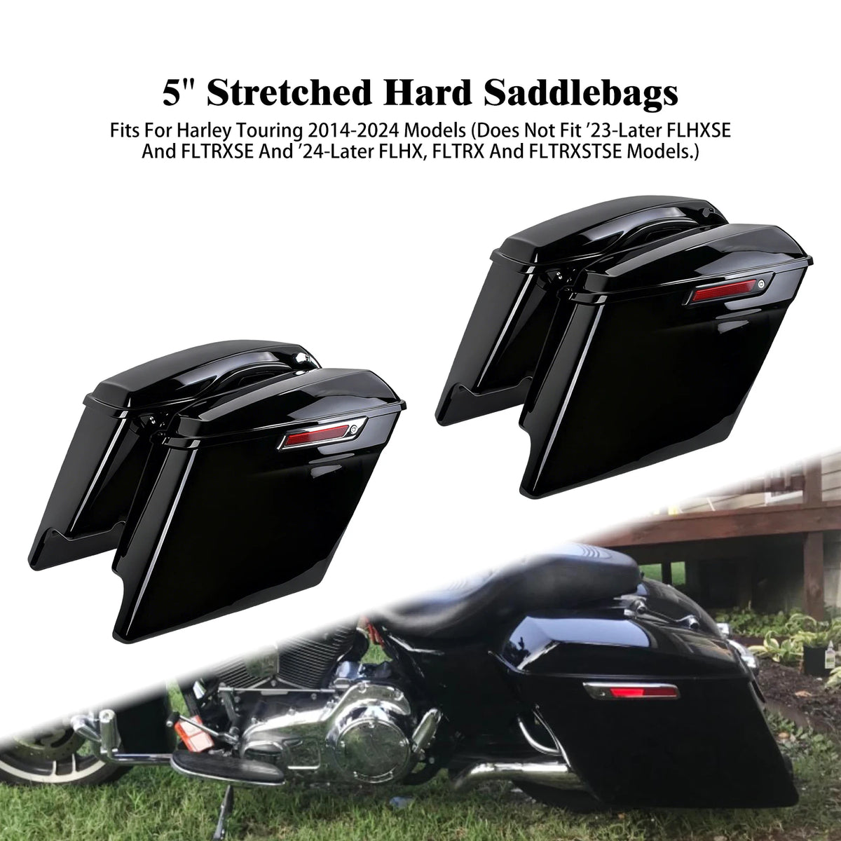 Sacoches Rigides Étirées 5 pouces - Harley-Davidson Touring 2014-2024 – photo 1/8