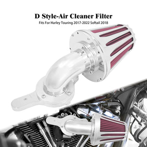 Kit filtre à air CNC rouge et chromé pour moteur Harley-Davidson M8 - vue 6