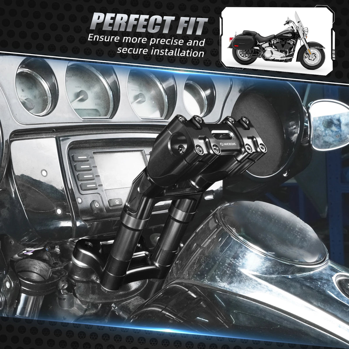 Rehausseur de Guidon Kickback 9,25" pour Harley Street Glide, Tri Glide, Ultra Limited, Electra Glide – photo 5/7