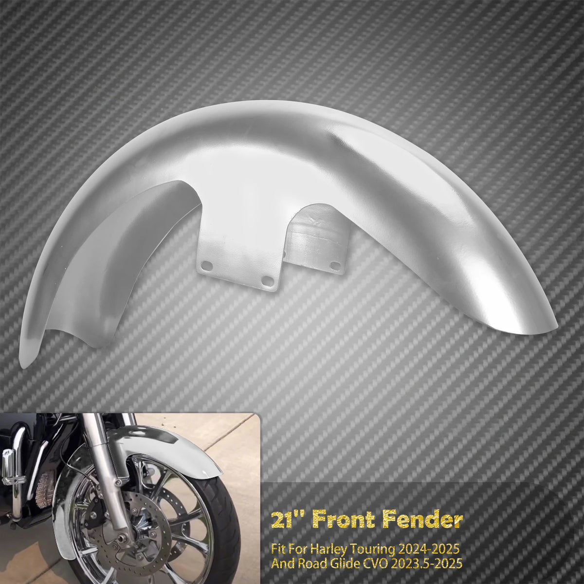 Garde-Boue Avant 21" Fer Brut à Peindre - Harley-Davidson Touring 2024 – photo 7/7
