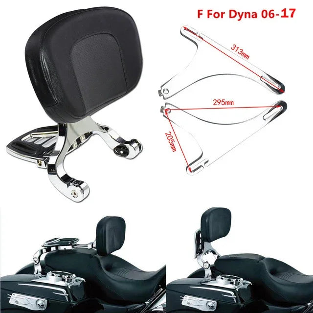 Dossier conducteur/passager réglable (sissy bar) noir/chrome pour Harley-Davidson Softail Breakout, Touring 2009-2017 – photo 16/27