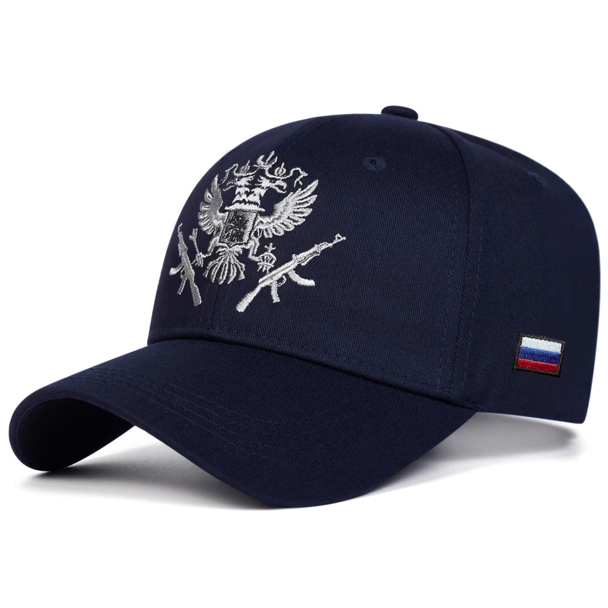 Casquette noire brodée aigle bicéphale - vue de face - vue 5