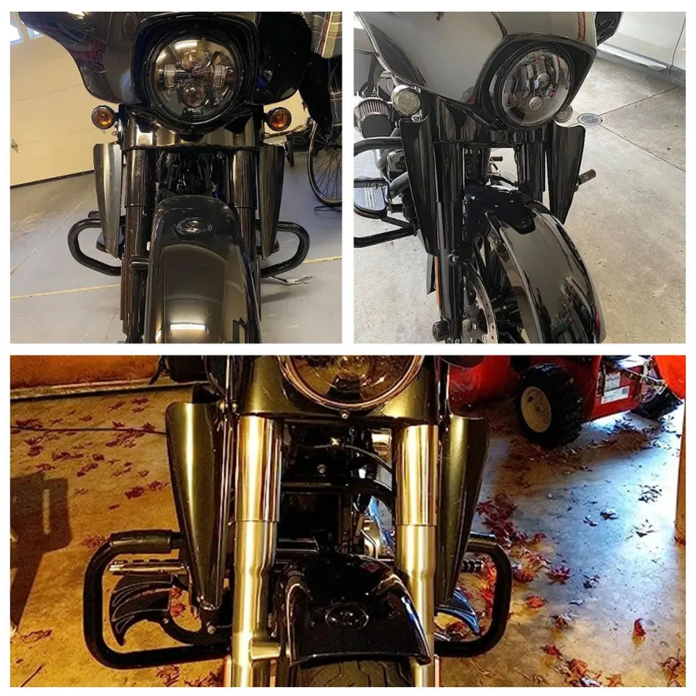 Déflecteurs de vent noirs sur la fourche avant d'une Harley-Davidson - vue 4