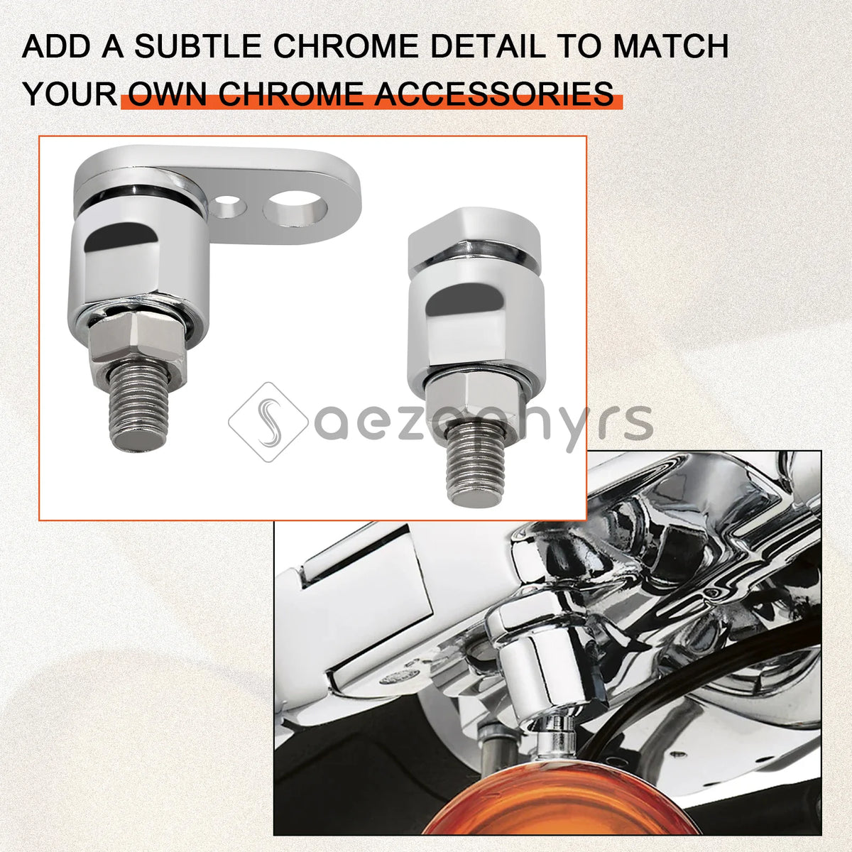 Kit de supports pivotants de déport de clignotants avant - Harley Softail, Sportster, Dyna – photo 3/7