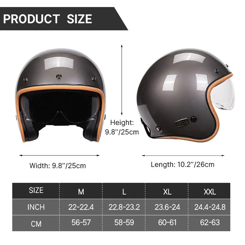 Casque moto jet rétro violet avec visière intégrée - vue 2